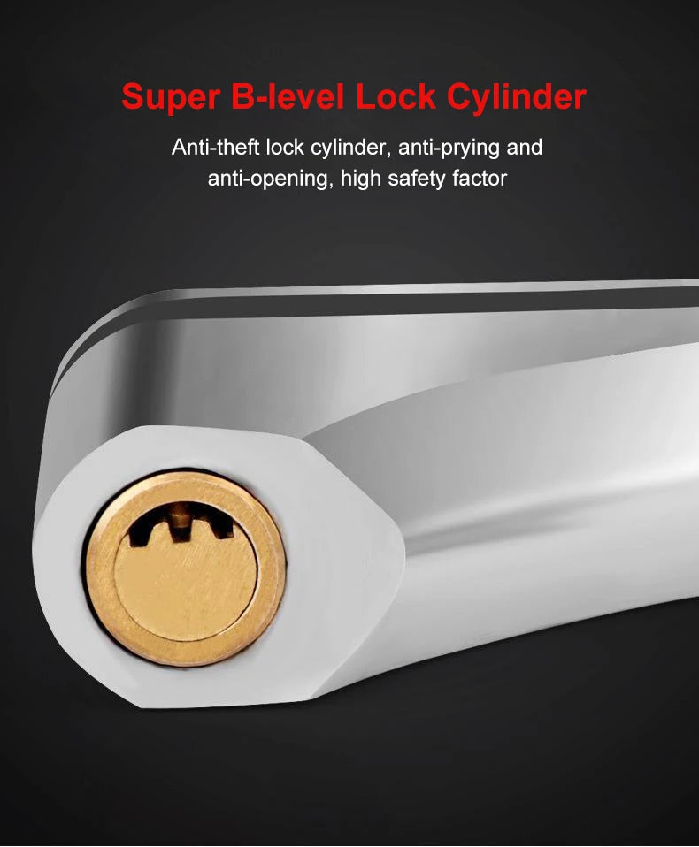Motorcycle Waterproof  Disc Brake Lock  Anti-Theft Wheel Padlock with Keys for Motorcycles Scooter Moped Motorbike