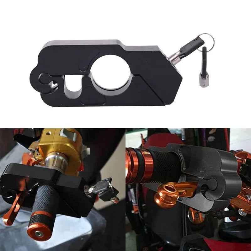 Motorcycle Handlebar Lock Handlebar Brake Handle Solid Lock Imitating Steal Lock Pull Rod ATV Dirt Street Bikes Anti Theft 2024