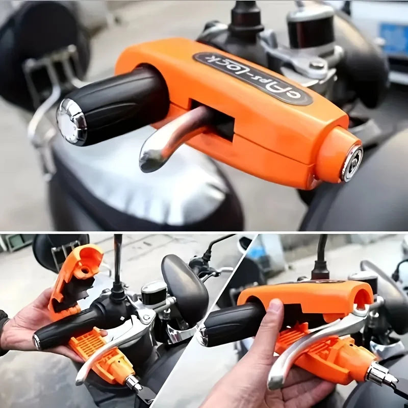 Mini Electric Vehicle Bike Anti-Theft Lock Set - Bicycle Brake Handlebar Grip Cycling Horn Throttle Lock for Scooter Motorcycle