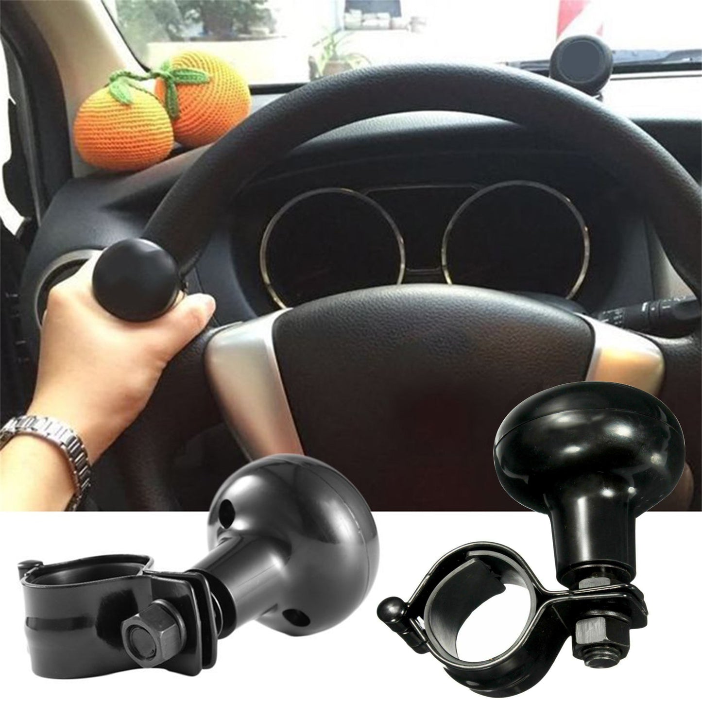 Universal Truck Heavy Car Duty Anti Slip Steering Wheel Cover Spinner Knob Handle Booster Grip Protective Auxiliary Ball Safe